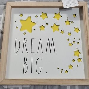 Rae Dunn starry "dream big" 14 x 14 framed decor